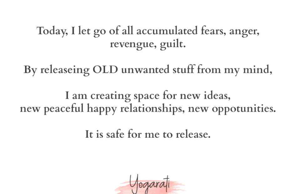 affirmations to let go and release