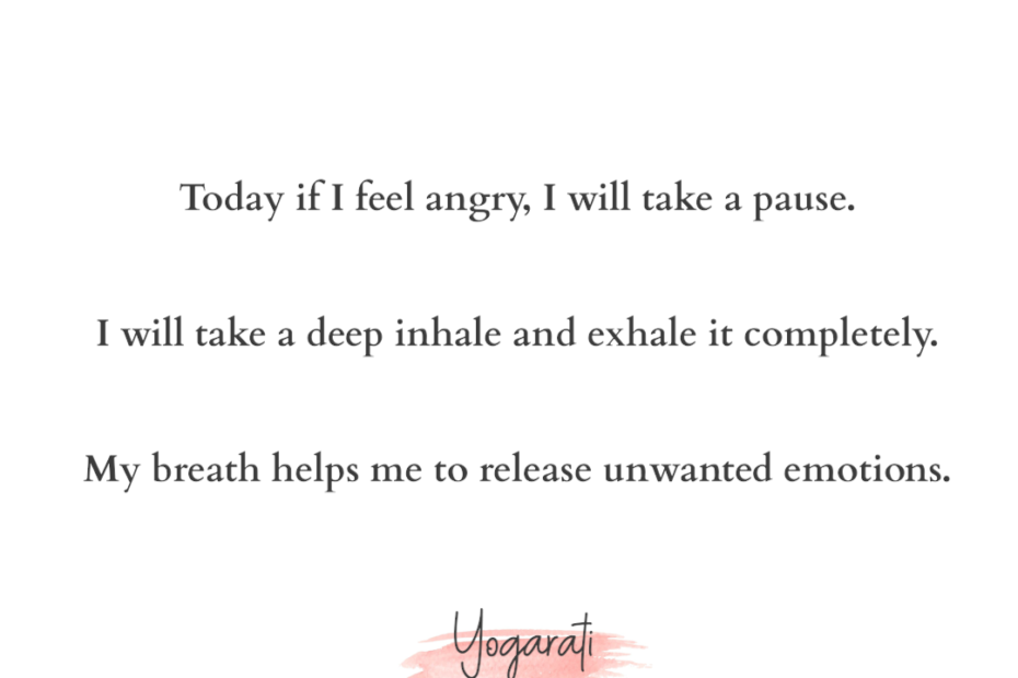 affirmations to release anger